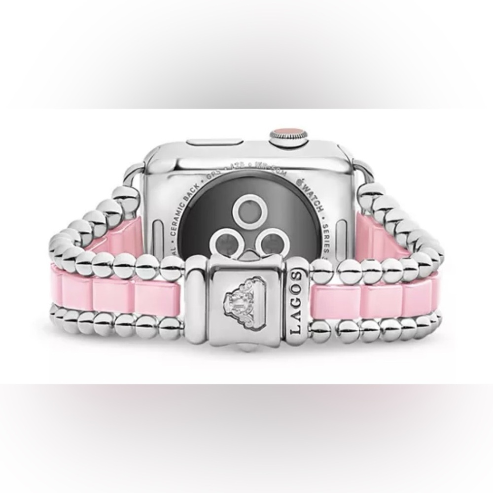 LAGOS Smart Caviar Bracelet For Your Apple Watch SS & Pink Ceramic. New in Box. - Picture 8 of 11